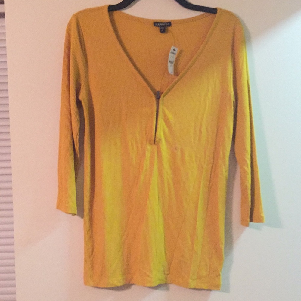 Express mustard half zip